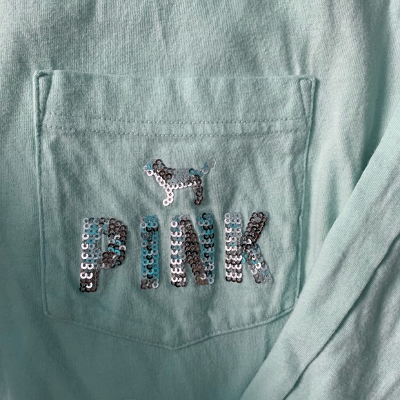 ❌TRADED❌⭐️VS PINK Campus Bling Long Sleeve Tee⭐️ - Picture 4 of 7